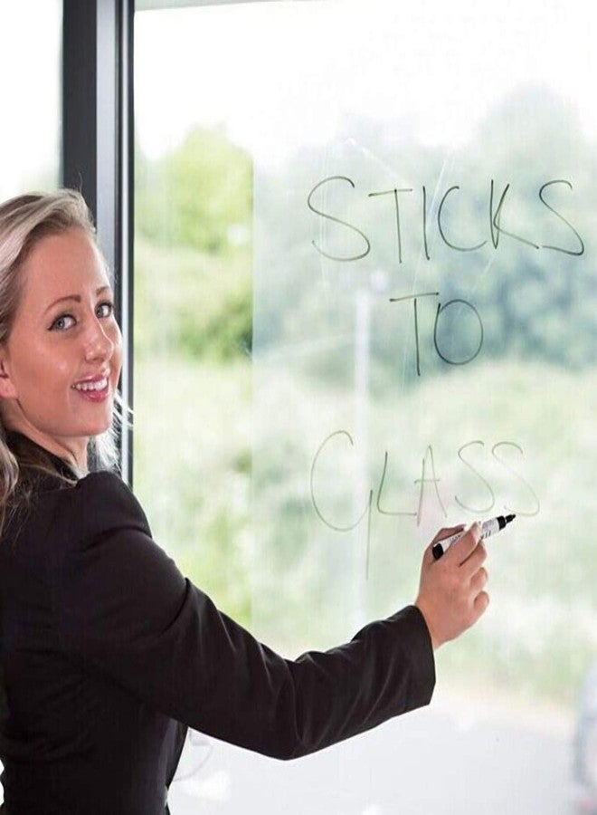 TimeTech New Clear Self Adhesive Whiteboard Wall Sticker Contact Paper Clear Peel and Stick Dry Erase Board Wall Cling for Home and Office Transparent Window Film Removable Wall Decals (24 X 24 Inch) - Image 2